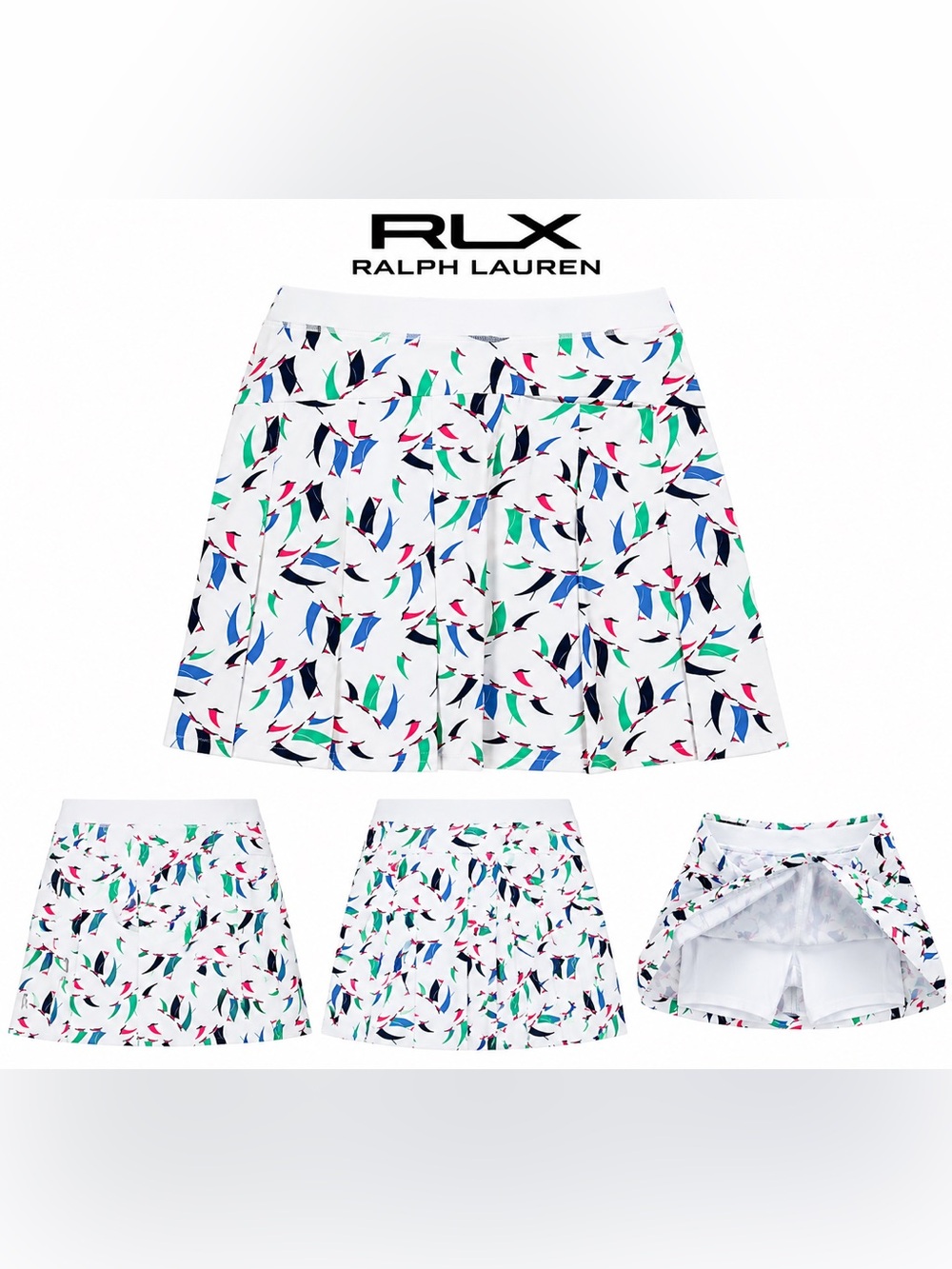 NWT RLX Ralph Lauren White Printed Golf Skort